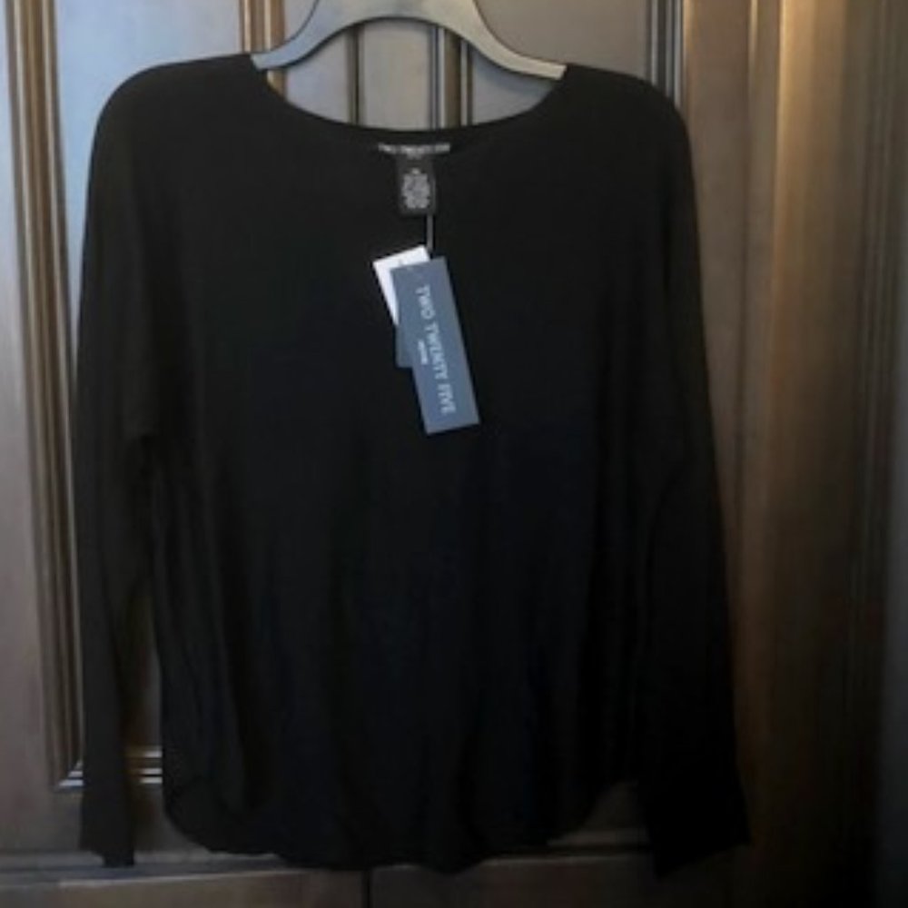 Two Twenty Five Black Cashmere Blend Long Sleeve Sweater
